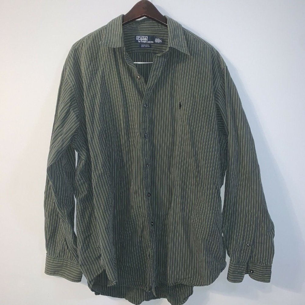 Polo Ralph Lauren Dress Shirt Marlowe Stripes Long Sleeve Button Up Mens XL